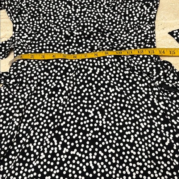 NWOT WHBM black with white polkadot dress with sash belt, Excellent Condition. - Picture 7 of 10